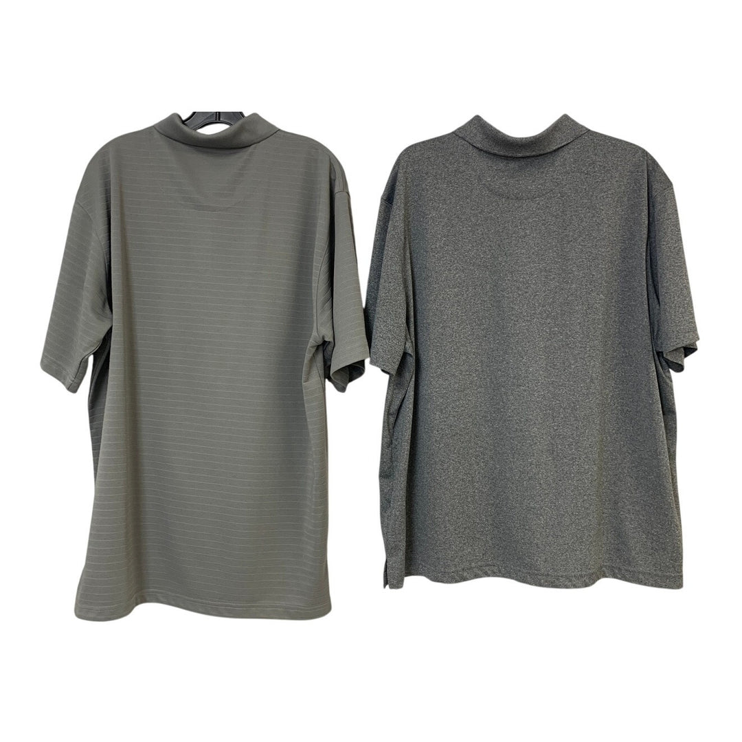 Lot of 2 Champions Performance Mens XL Heathered Gray Short Sleeve Polo Shirts