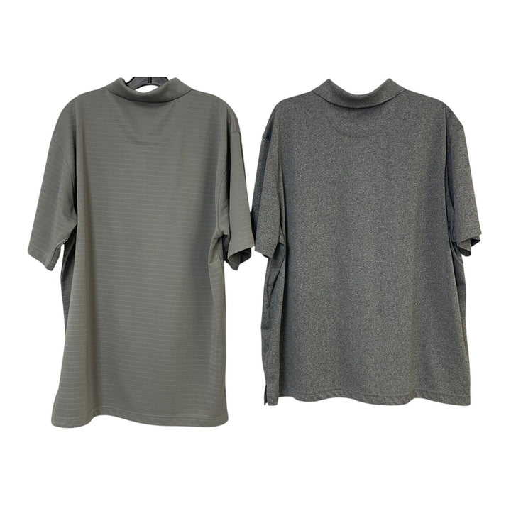 Lot of 2 Champions Performance Mens XL Heathered Gray Short Sleeve Polo Shirts