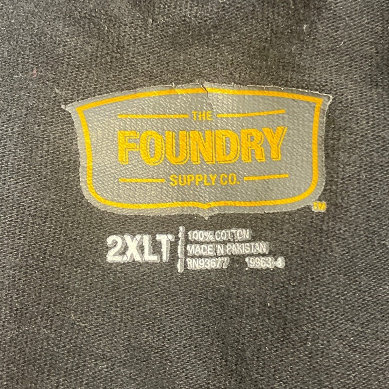 The Foundry Mens 2XLT 100% Cotton Long Sleeve Crew Neck Henley Shirt