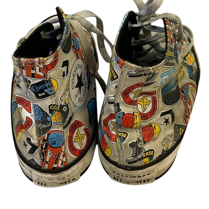 Converse Size 4 Kids Basketball Logo Rubber Sole Canvas High Tops Shoes Sneakers