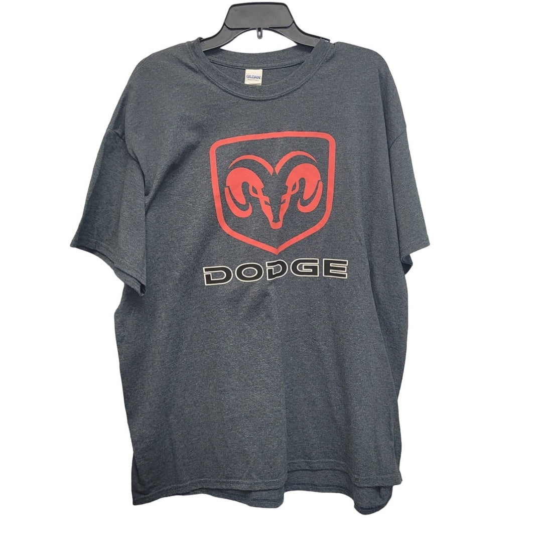 Gildan Mens XL PolyCotton Dodge Dark Gray Short Sleeve Crew Neck Tee Shirt