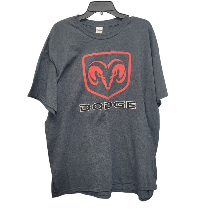 Gildan Mens XL PolyCotton Dodge Dark Gray Short Sleeve Crew Neck Tee Shirt