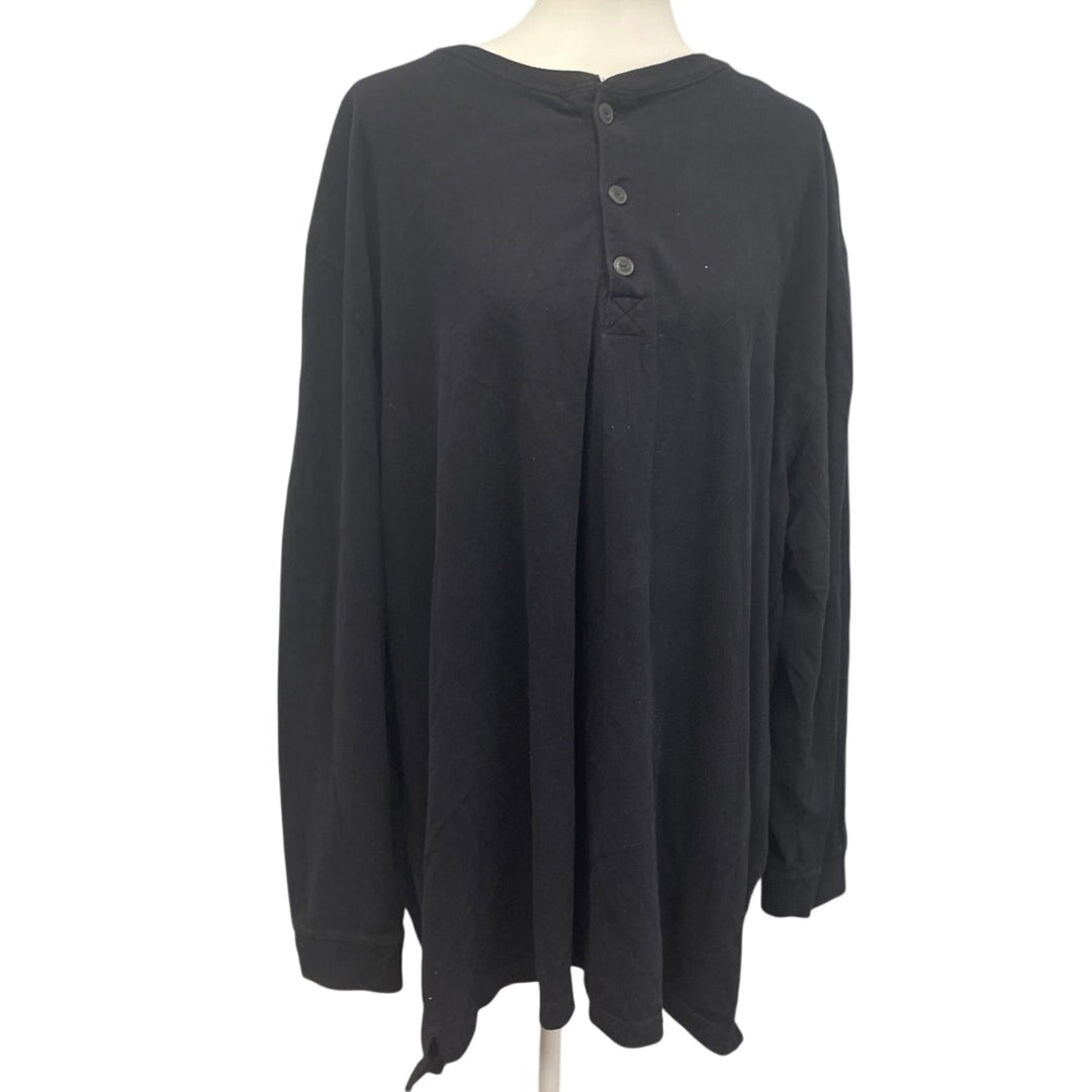 The Foundry Mens 2XLT 100% Cotton Long Sleeve Crew Neck Henley Shirt