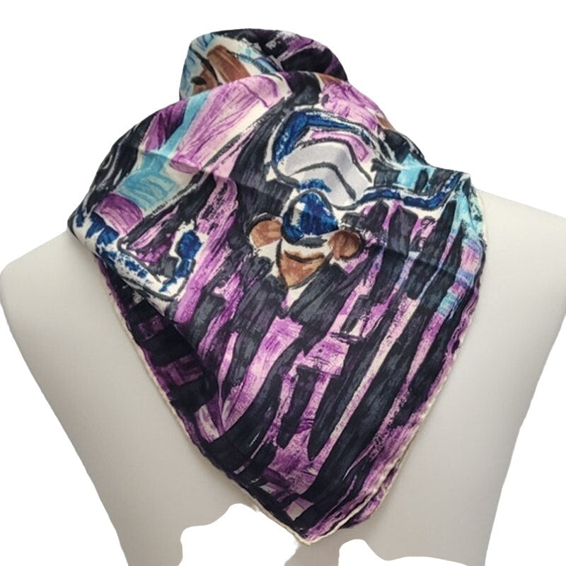 Vintage Artistic Dancing Women w Fans Abstract Art Fashion Scarf