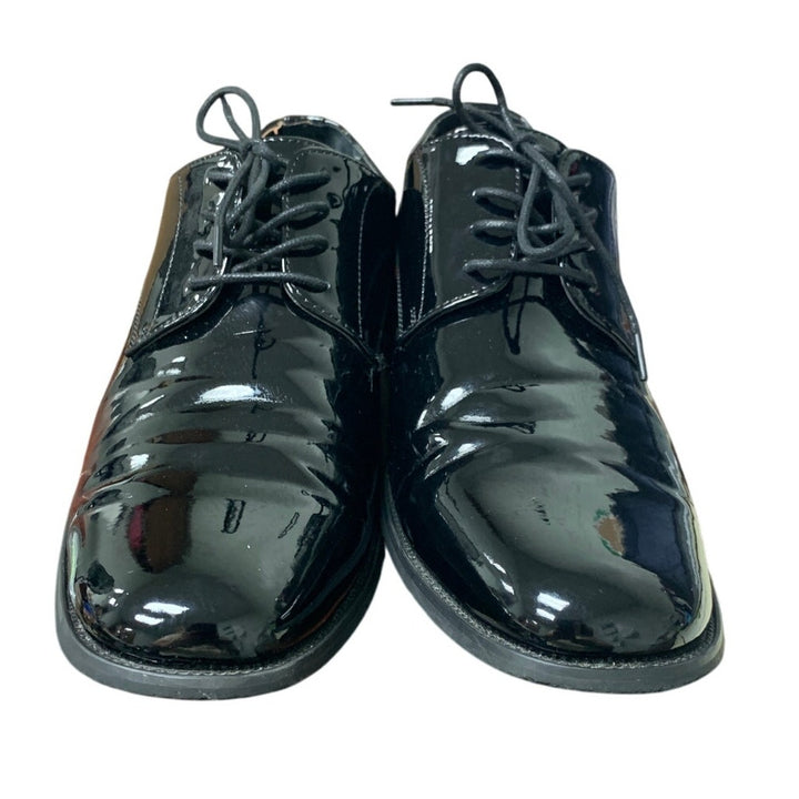 Jousen Mens Size 13 Shiny Black Faux Leather Lace Up Formal Oxford Loafer Shoes
