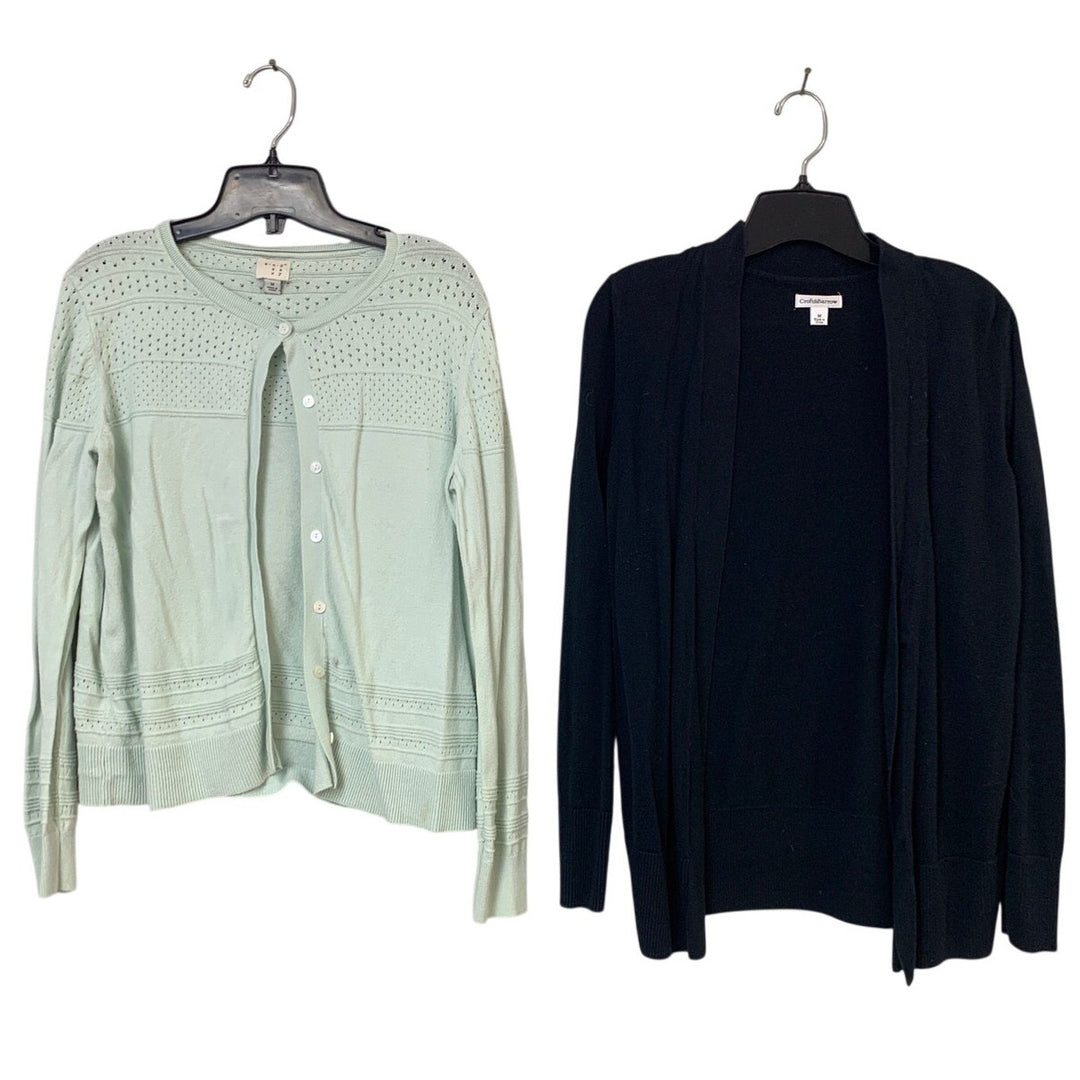 2 Croft &amp; Barrow A New Day Womens Medium Long Sleeve Button Open Cardigans