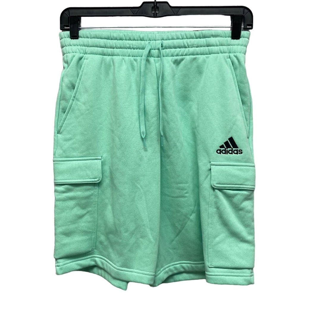 New Adidas Mens Small PolyCotton Elastic Drawstring Waist Cargo Sweatpant Shorts