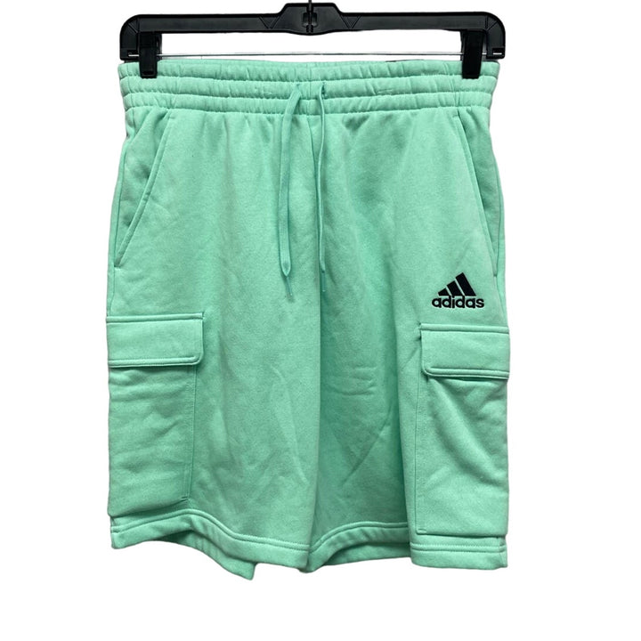 New Adidas Mens Small PolyCotton Elastic Drawstring Waist Cargo Sweatpant Shorts