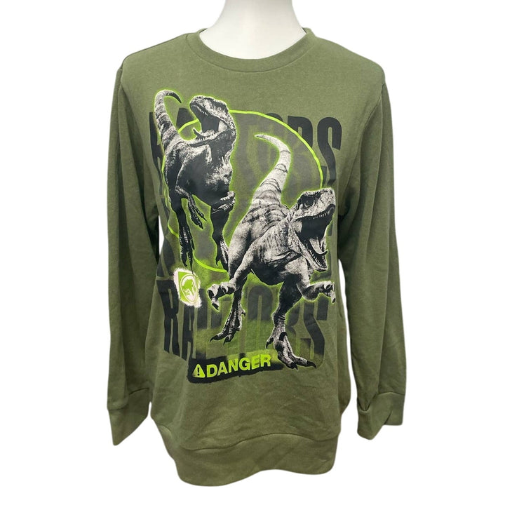 New NWT Jurassic World Dominion Mens XL Long Sleeve Raptor Dinosaur Sweatshirt