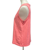Hand Printed Upcycled Womens Large 100% Cotton Planet Earth Sleeveless Tank Top