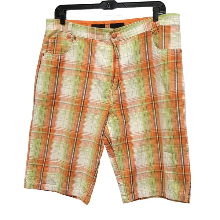 Members Property Mens Size 42 Plaid 100% Cotton Casual Long Golf Shorts Pockets