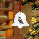 Woodland Barn Owl Metal Ornament, Holiday Decor, Bird Lover Gift, Nature Decoration, Christmas Tree Ornament, Home Decor