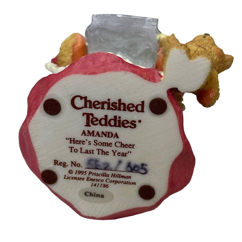 Vintage 1995 Cherished Teddies Amanda 141186 Christmas Cheer to Last The Year