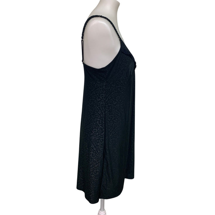 Gilligan &amp; Omalley Womens Medium Black LBD Thin Strap Lace Sleepwear Dress