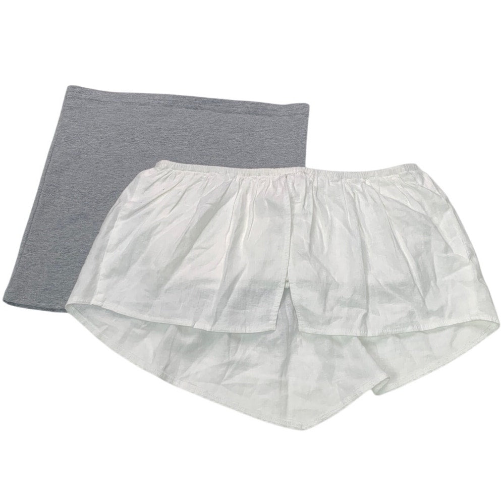 Lot of 2 New Aerie Womens Small Gray Heathered Tube White Bandeau Tops