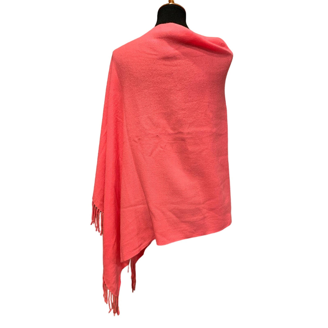 Handmade Upcycled Bright Pink Soft Acrylic Poncho Wedding Formal Event Wrap