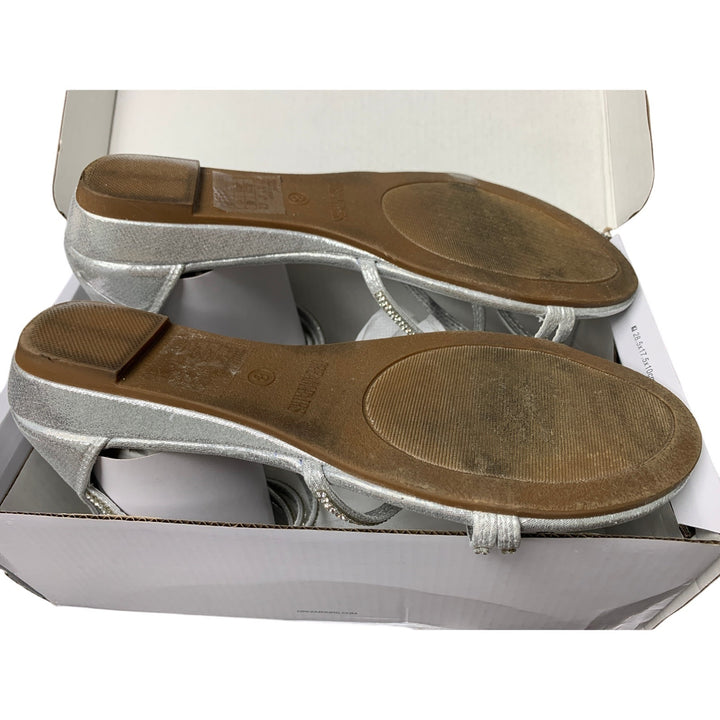 Dream Pairs Womens Size 8 Ankle Strap Silver Gladiator Rhinestone Flat Sandals