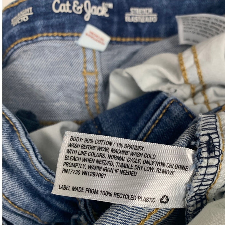 2 New Cat &amp; Jack Boys 8 Adjustable Waist Cutoff Denim Blue Jean Shorts