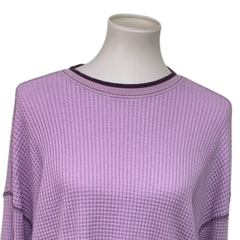 New Offline by Aerie Womens Small Cotton Blend Waffled Long Sleeve Crew Neck Top