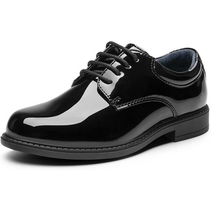 Bruno Marc Big Boys Size 6 Shiny Black Classic Lace Up Oxfords Dress Shoes