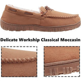 Vlly Mens Size 9 Tan Orange Faux Suede Micrsuede Slip On Moccasin Slipper Shoes