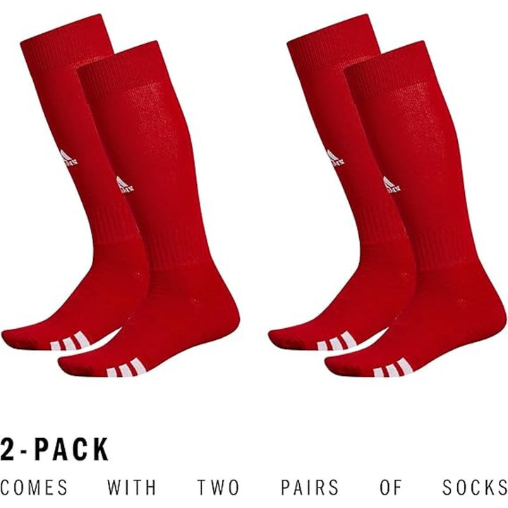 New 2-Pack Adidas Unisex XS Red Rivalry Soccer Over-the-Calf Athletic Fit Socks