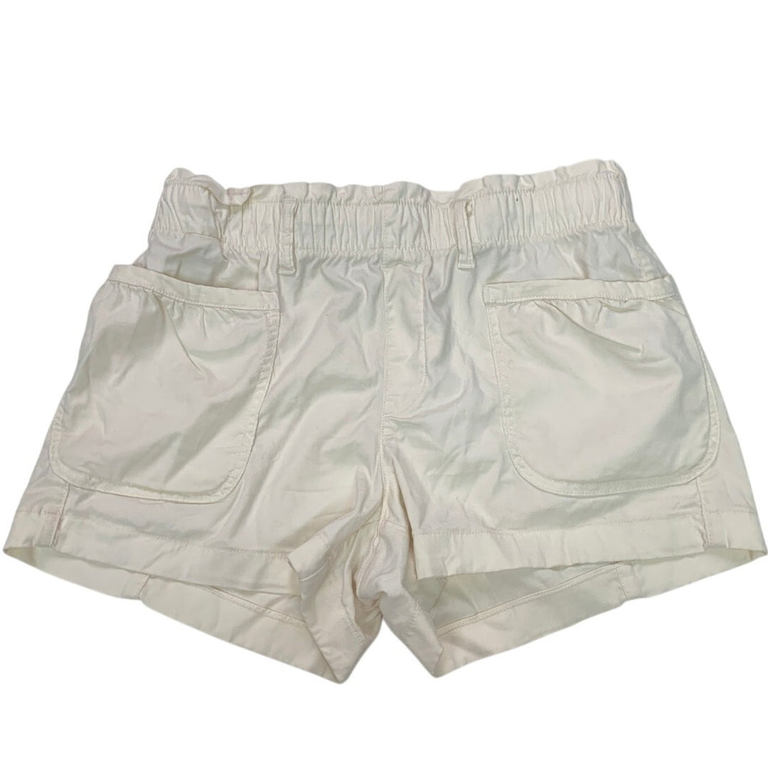 New American Eagle Womens Small Off White Elastic Waist Shorts w Front Pockets