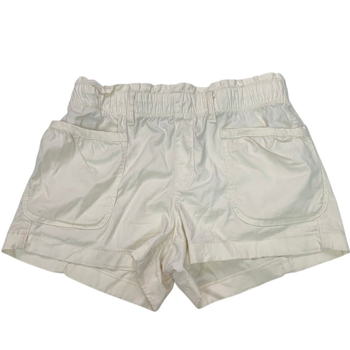 New American Eagle Womens Small Off White Elastic Waist Shorts w Front Pockets