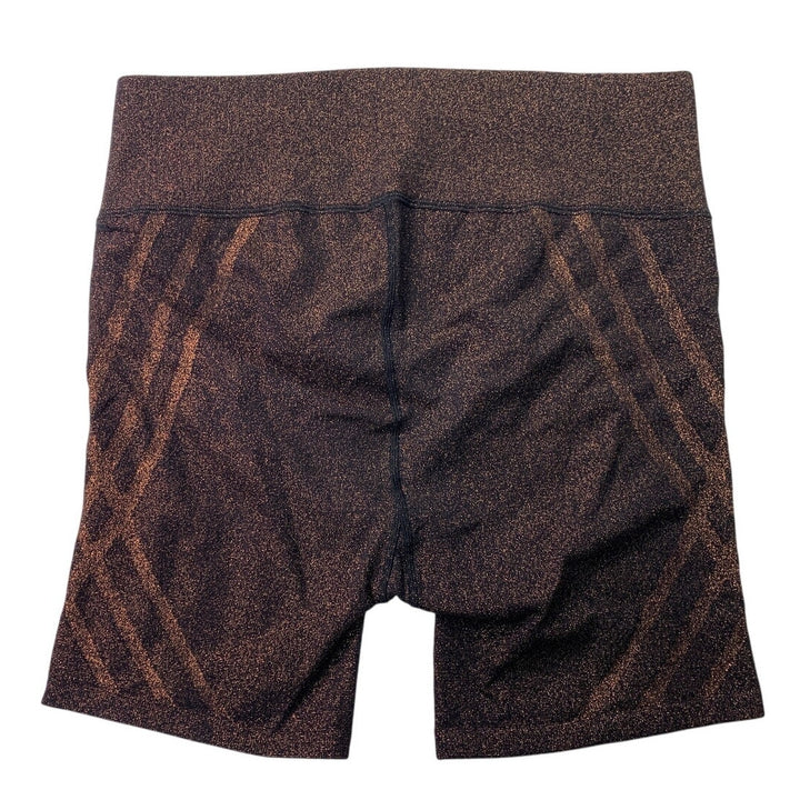 New Offline Womens Small Metallic Short Sleeve Top Shorts 2 Piece Athletic Set