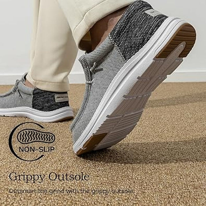 Bruno Marc Mens Size 10 Gray Arch Support Casual Slip-On Loafers Comfort Shoes
