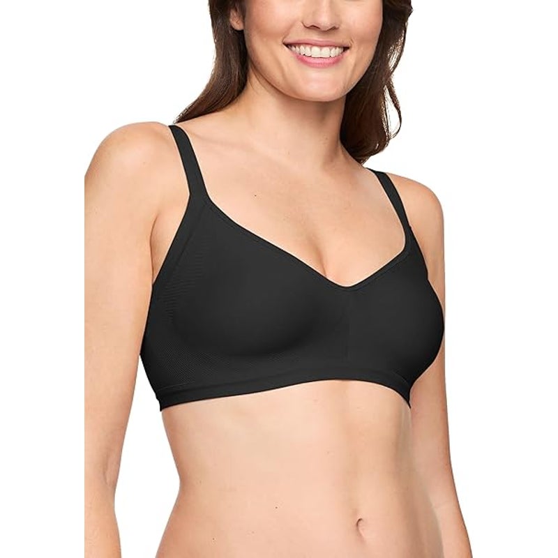 New Warners Womens Small Black Blissful Benefits Underarm Smoothing Wirefree Bra