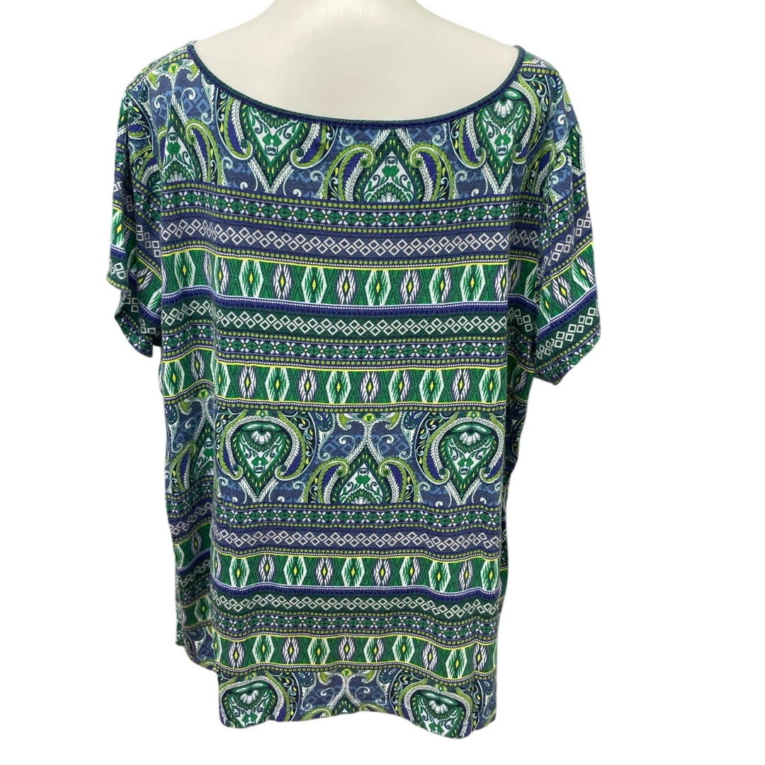 Liz Claiborne Woman 3X Plus Size Short Sleeve Cotton Blend Scoop Neck Tee Shirt