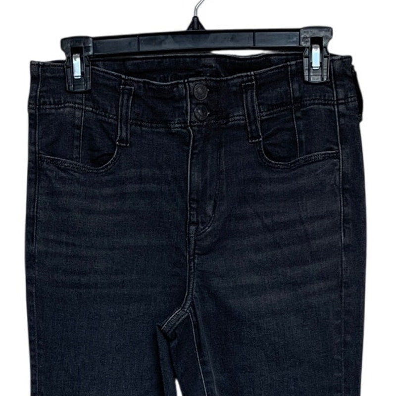 New American Eagle Womens Size 4 High Rise Skinny Kick Black Denim Jeans