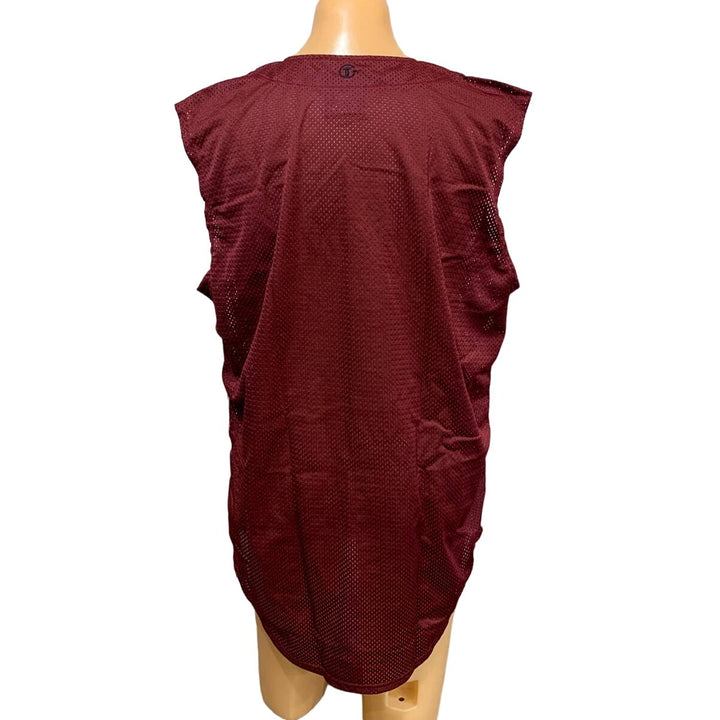 New Tag Team Uniforms Adult XL Burgundy Lightweight Mesh Button Baseball Vest