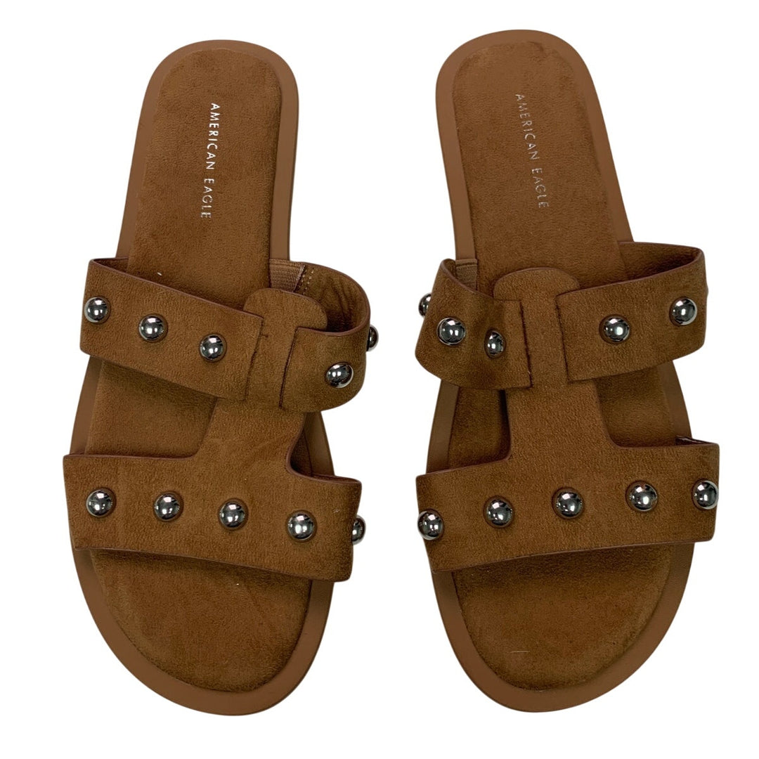 New American Eagle Womens US Size 6 Faux Suede Studded Flat Sandals