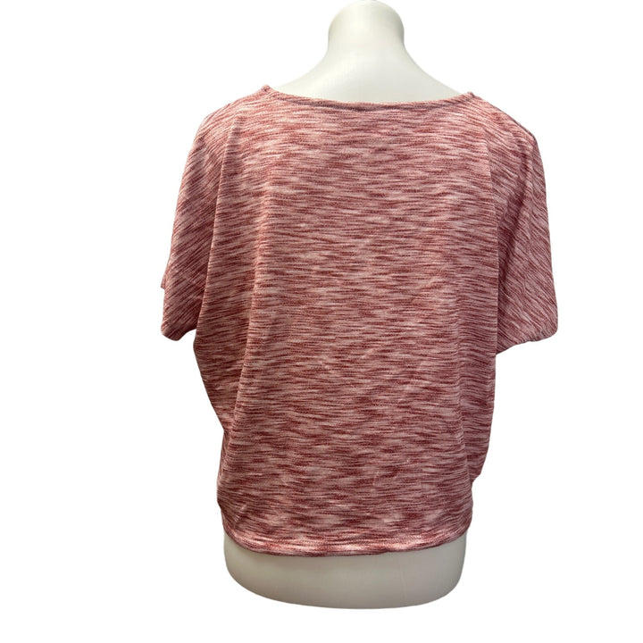 Como Vintage Womens XL Short Sleeve VNeck Front Tie PolyBlend Blouse