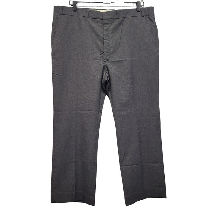 Mens 44 X 30 Charcoal Gray Flat Front Hemmed Dress Pants w Pockets