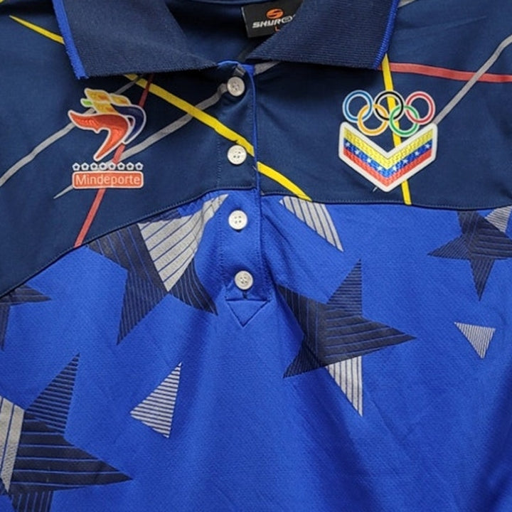 Skyros Youth Large Olympics Venezuela Synthetic Short Sleeve Collared Polo Shirt