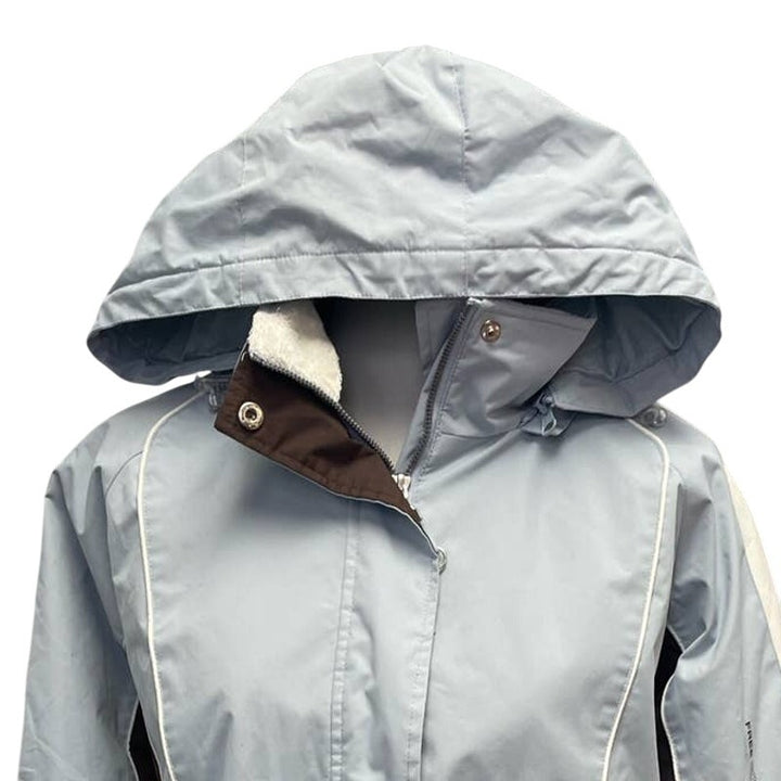 Radiance Free County Womens Large Long Full Zip Hooded Polyester Blend Coat