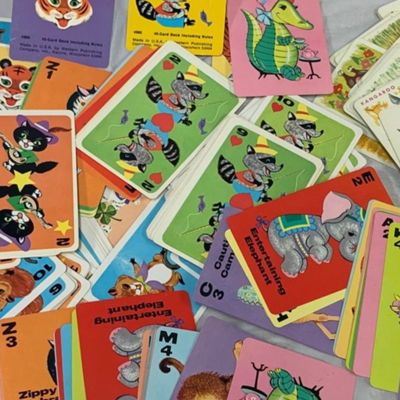 3 Vintage 1970s Kids Card Games Noah&