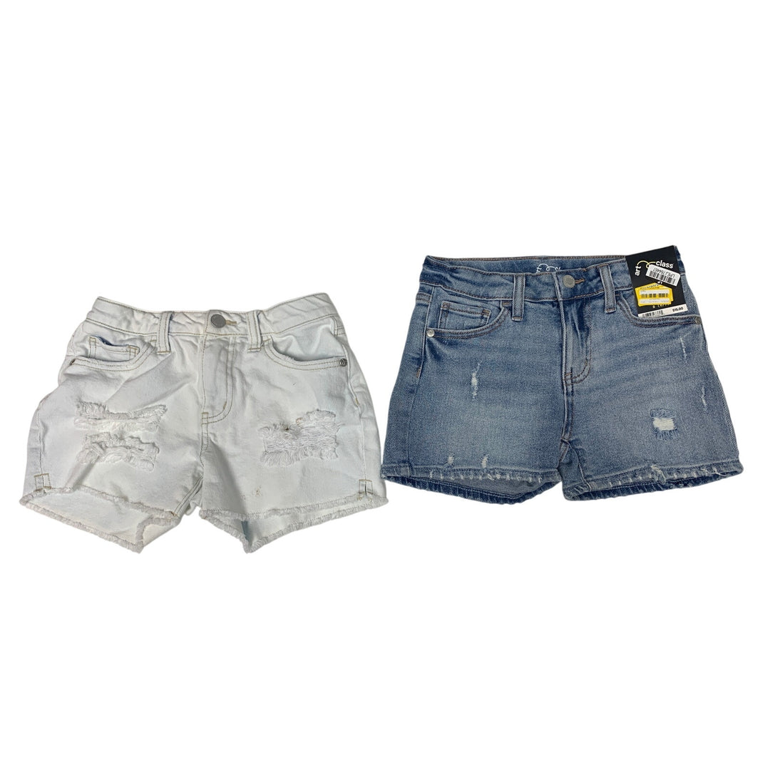 2 NWT New Art Class Girls Small (6/7) Factory Distressed Denim Jean Shorts
