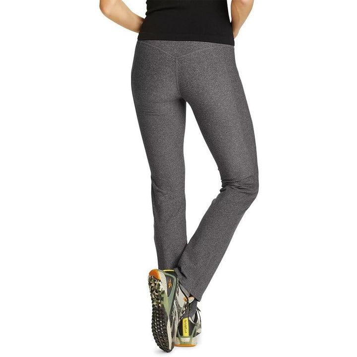 New Eddie Bauer Womens Heather Gray Trail Tight High-Rise Straight Leg Pants