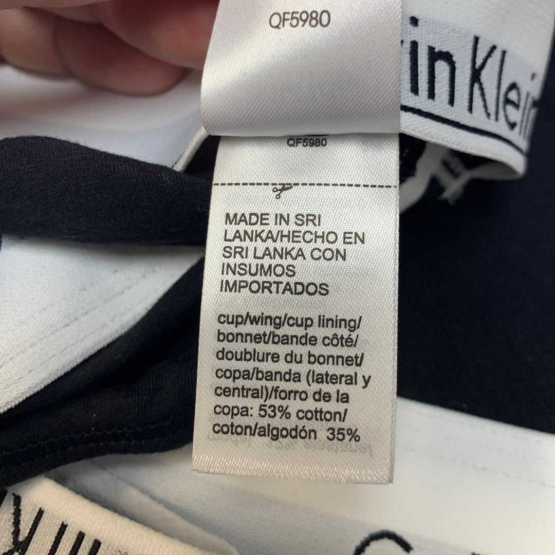 New Calvin Klein XS Unlined Adjustable Strap Cotton Blend Triangle Bralette