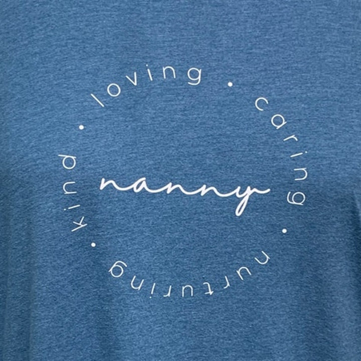 Bella Womens 3XL Loving Caring Kind Nanny Short Sleeve Crew Neck Tee Shirt