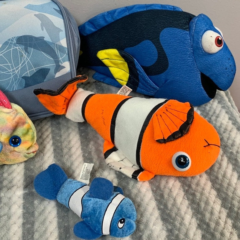 Lot of 11 Sting Ray Shark Fish Aquatic Plush Toys Books Blanket Preloved Toys