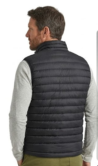 New Eddie Bauer Mens Black Microlight 650FP Down Zip Up Packable Puffer Vest