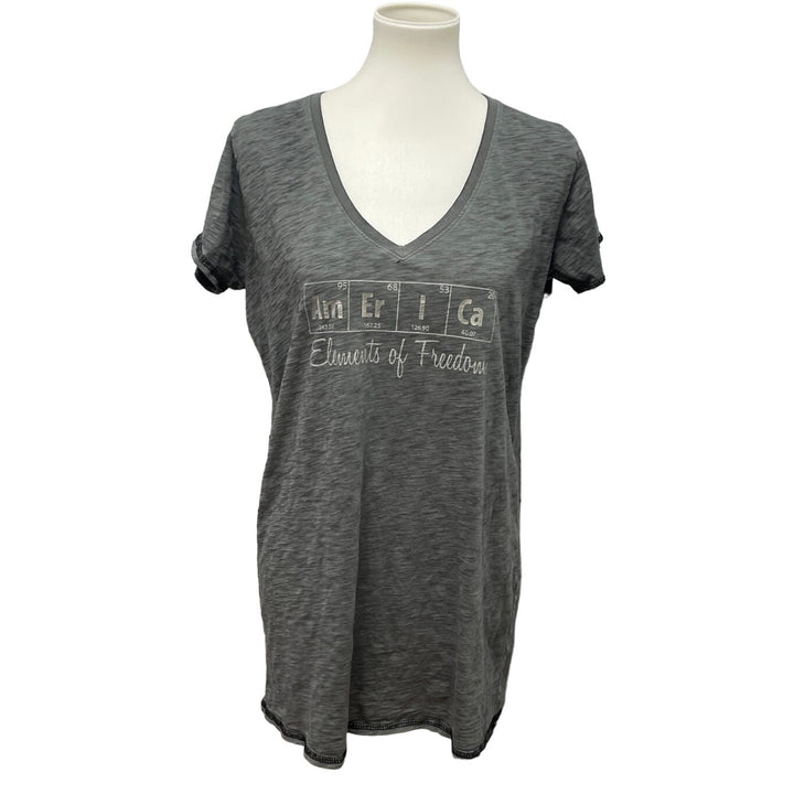 Live Love Ouray Womens Medium Elements of Freedom America V-Neck Tee Shirt