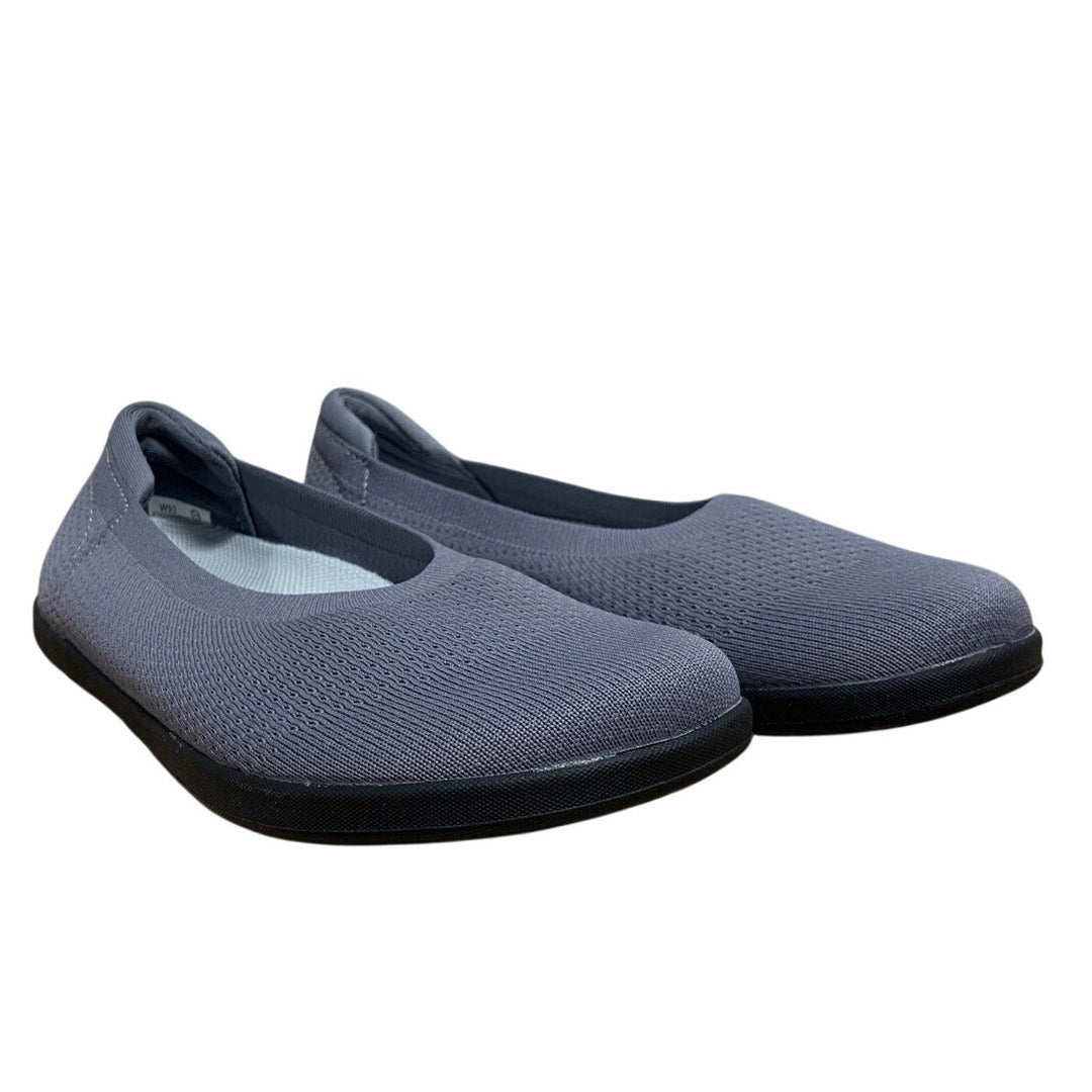 Whitin Womens Size 8 Gray Mesh Ballet Flats Closed Round Toe Slip On Shoes