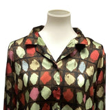 Alfred Dunner Womens 18P Petite Long Sleeve Button Down Polka Dot Silky Blouse