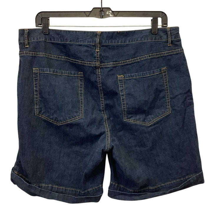 Venezia Plus Size 22 Stretch Cotton Blend Dark Wash Denim Blue Jean Shorts
